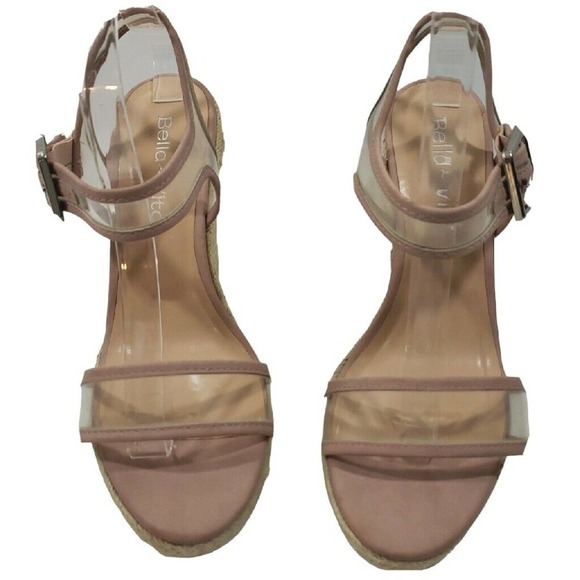 Bella~Vita ~Woman Size 8.5W~ Transparent Man Made Materials Wedge Sandals NEW. - Picture 9 of 15